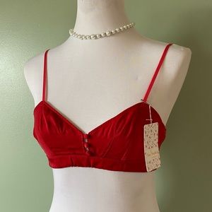 Free People Red Satin Bralette